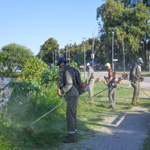Operativo integral de limpieza en el sector de la Costanera