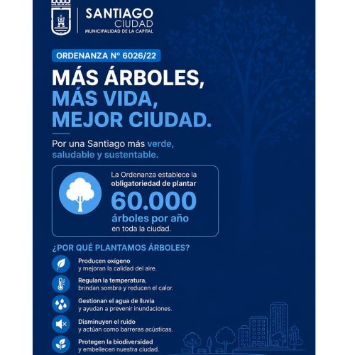 Ordenanza que establece la plantación de 60.000 árboles por año