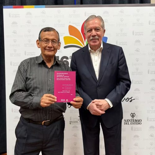 El gobernador Elías Suarez recibió al escritor peruano Pablo Landeo Muñoz en la Feria del Libro